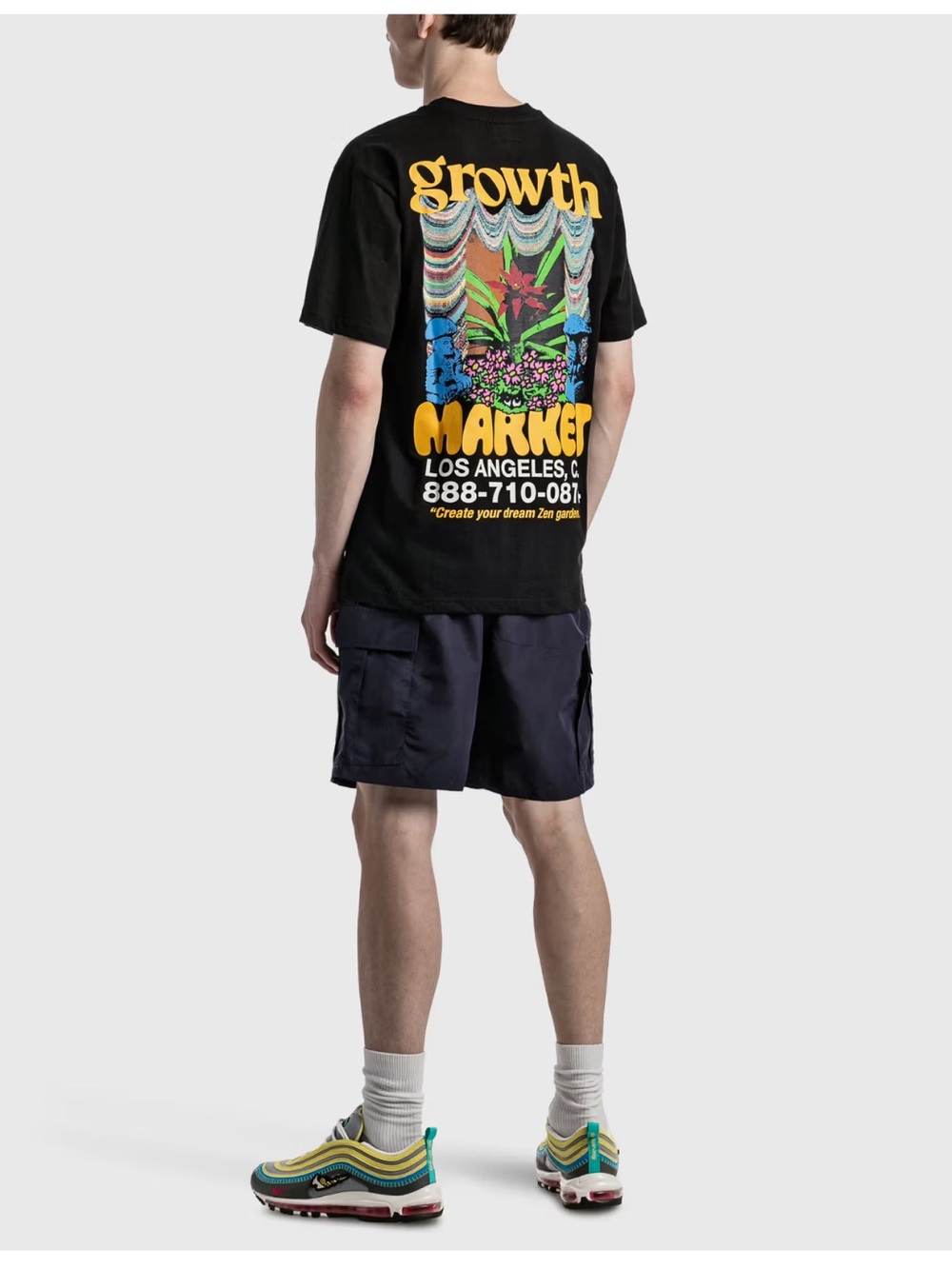 MARKET Growth Market T-shirt nature-inspired cactus graphics Black Size S